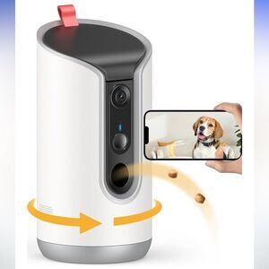 TKENPRO 2K Pet Camera Treat Dispenser, 360°View Dog Camera